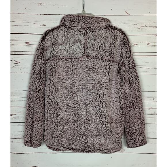 Thread & Supply Nordstrom Women's L Large Wine Sherpa Quarter Zip Fuzzy Pullover - Picture 8 of 12